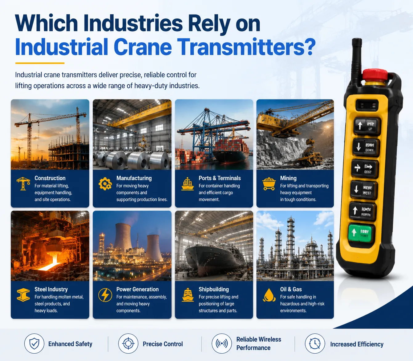 Best industry application and use: Overhead Cranes, Tower Cranes, and Davit Crane applications for safe load and heavy duty manufacturing applications.